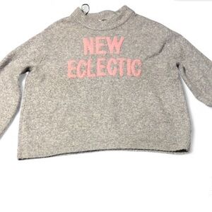 H&M Gray Sweater with Pink Lettering